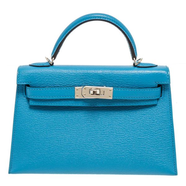 Hermes Bleu Frida Chevre Mini Kelly