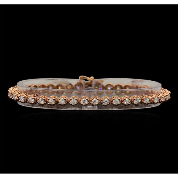 14KT Rose Gold 3.28 ctw Diamond Tennis Bracelet