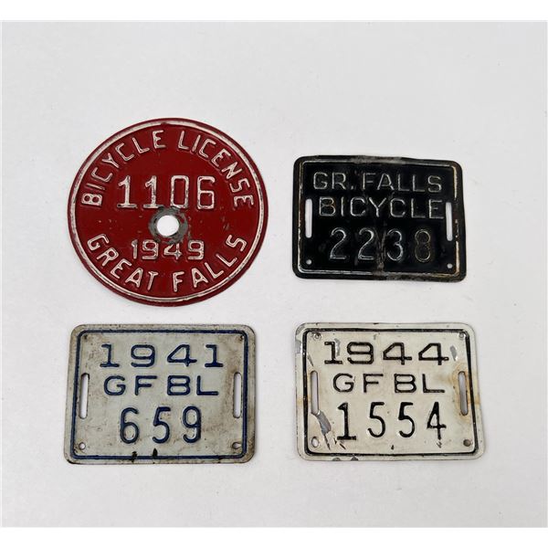 Collection of Great Falls Bicycle License Plates