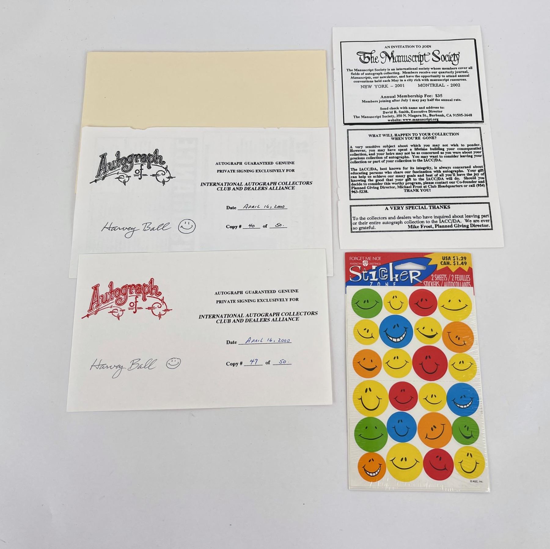 Harvey Ball Smiley Face Autograph