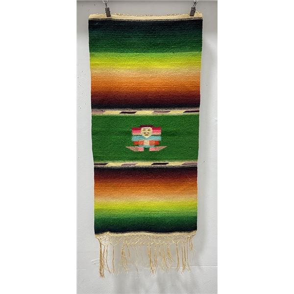 Antique Mexican Wool Serape Saltillo Blanket