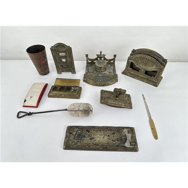 Art Deco Bronze Desk Set