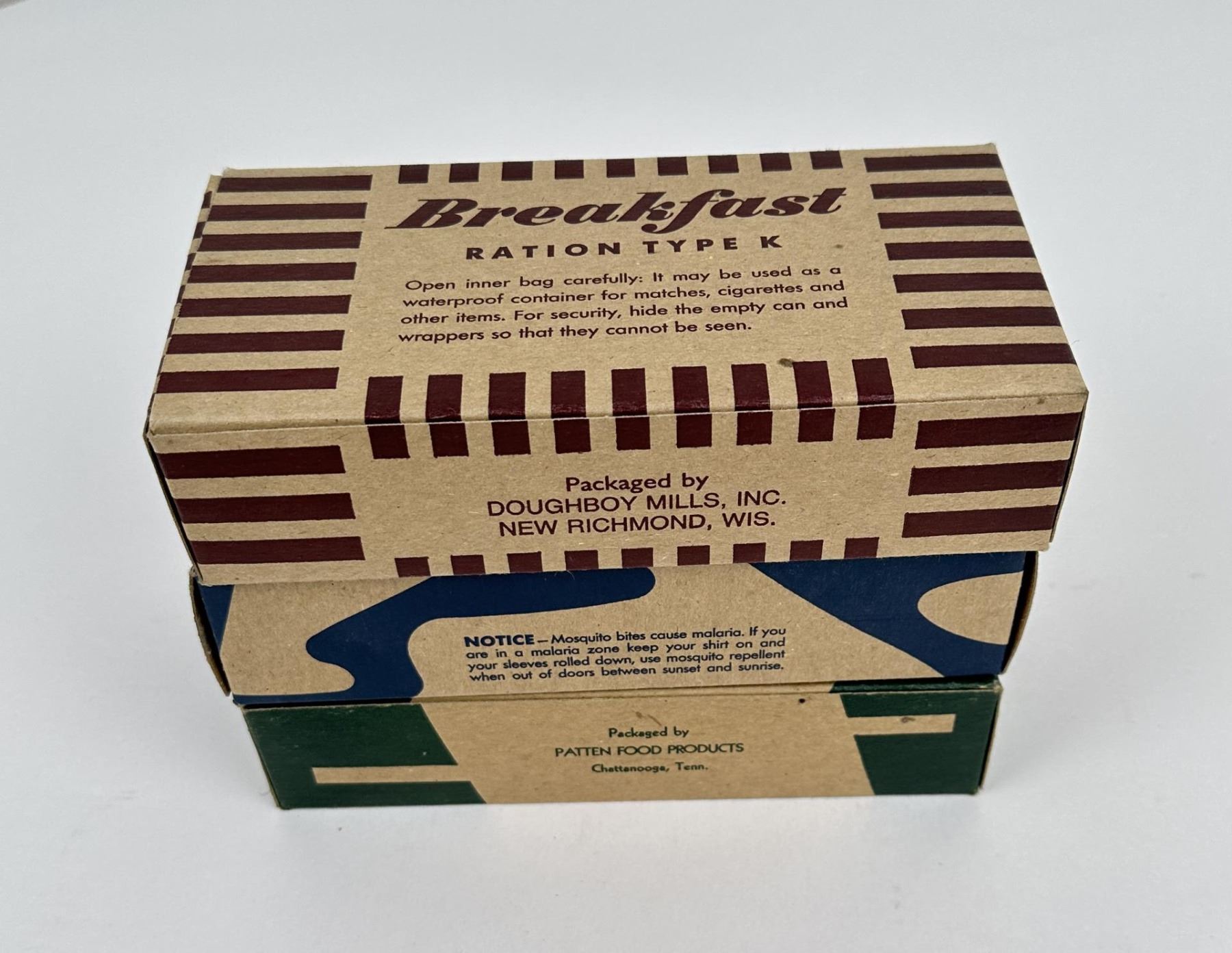 Reproduction Set of WW2 K Ration Boxes Camo