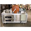 Image 1 : Commercial dual-ultrasonic mask band making machine on wheels - electronic components include ultras