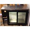 Image 1 : Beverage-Air 48in black counter height sliding glass door backbar refrigerator w/ left side compress