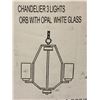 Image 2 : Group of 2 NEW Ortech chandelier 3 lights orb w/ opal white glass - model C-2033-3 (1 open box)