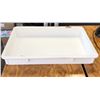 Image 2 : Set of 22 white stackable food grade trays - (approx 25 1/2" W x 18 L x 3 1/2" D)
