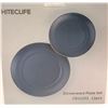 Image 2 : NEW Hiteclife 12 pc blue dinnerware plate set (New in box)