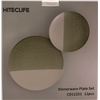 Image 2 : NEW Hiteclife 12 pc green & white dinnerware plate set (New in box)