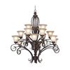 Image 1 : NEW Kenroy home Rochester 15-light chandelier Aruba teak finish - retail $850 (New in Box)