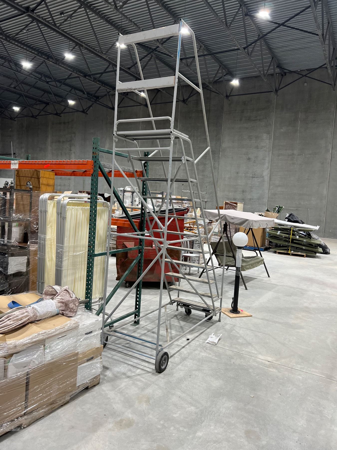 Warehouse Tall Racking Ladders Approx 10ft tall warehouse ladder