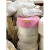 Image 3 : 2 pallets full of white & pink fabric rolls w/ boxes full of NEW spare parts for ultrasonic welding 