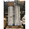 Image 2 : 2 pallets full of NEW polypropylene plastic pellets & 1000 meter rolls of blue fabric (pickup at war