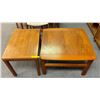 Image 1 : Group of 2 teak side tables - made in Denmark (approx 28" W x 28" L x 19 1/2" H) & (18"