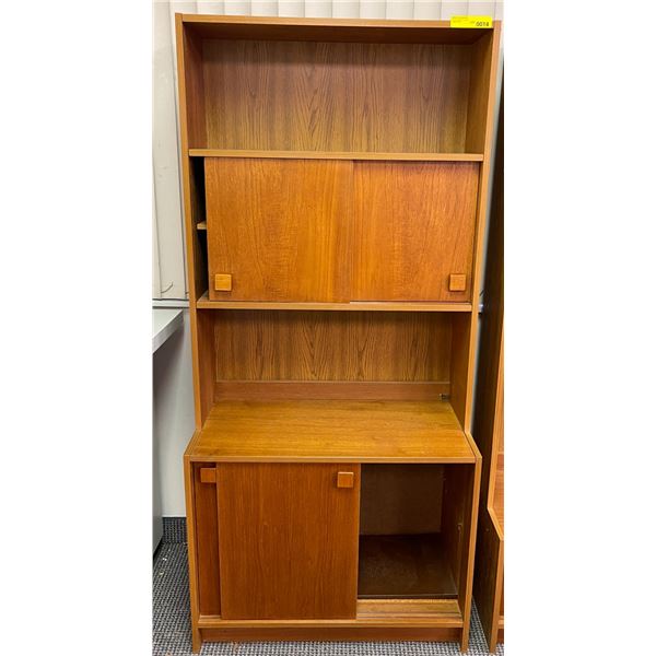 Teak shelf cabinet - made in Denmark (approx 31 1/2  W x 16  L x 68 1/2  H)