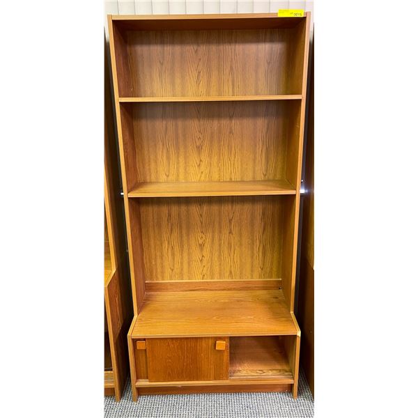 Teak shelf cabinet - made in Denmark (approx 31 1/2  W x 16  L x 68 1/2  H)