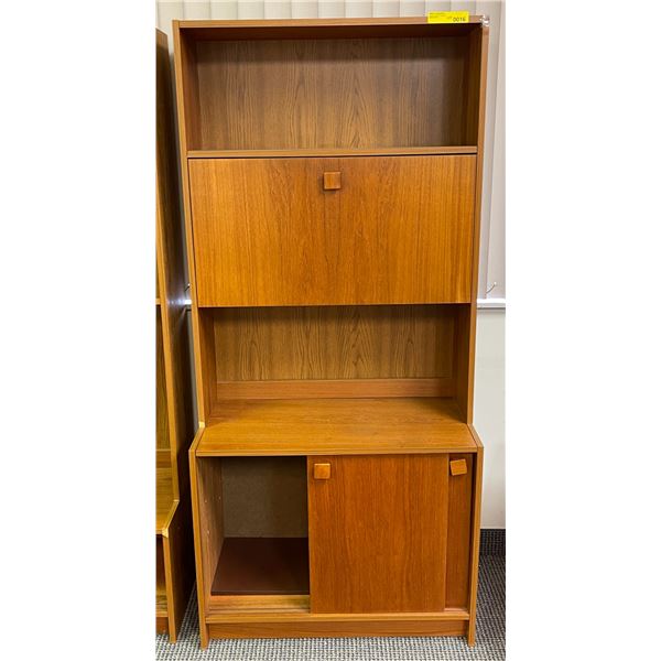 Teak shelf cabinet - made in Denmark (approx 31 1/2" W x 16" L x 68 1/2" H)