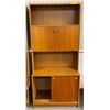 Image 1 : Teak shelf cabinet - made in Denmark (approx 31 1/2" W x 16" L x 68 1/2" H)