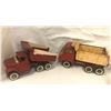 Image 2 : Group of 3 vintage toy pickup trucks - includes Tonka truck / Buddy L truck & Green army military Je