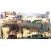 Image 1 : 2 Shelves full of assorted vintage dolls / doll accesories & stuffed animals - includes beating drum