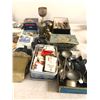 Image 2 : Group of vintage misc decorative items - open face spinning reel / ceramic decor /spoons & forks etc