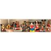 Image 1 : Shelf lot of assorted Mickey Mouse display figures - includes rubber figures / wind up toy / pinnoch