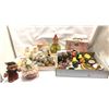 Image 2 : Shelf lot of estate decorative items - includes Tutti play case / toy saxophone / chubby chefs salt 