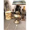 Image 2 : Group of approx 11 vintage estate decorative lamps (some include lampshade) & vintage hanging pendan