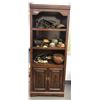 Image 1 : Solid wood 2-door bookcase w/ contents - approx 30" x 17 1/2" x 76" H