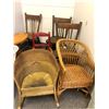 Image 2 : Group of 10 assorted vintage estate items - includes baby wicker chairs / wicker doll cradle / oval 