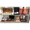 Image 1 : 2 shelves full of assorted vintage estate jewelry - includes gold coloured wrist watch / star