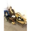 Image 1 : Group of assorted vintage estate items - includes baby doll carriage strollers w/ dolls / baby doll