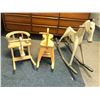 Image 1 : Group of 3 vintage estate wooden rocking horses