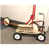 Image 2 : group of 2 vintage estate items - includes Vintage Radio Flyer tricycle & red vintage scooter