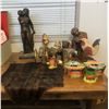 Image 1 : Group of assorted vintage estate items - includes Leonard art "the Lovers" sculpture / brass cannon 