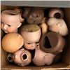 Image 2 : 2 boxes full of assorted vintage estate baby dolls - also includes porcelain heads / doll body parts