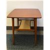 Image 2 : Teak 2-tier side table - approx 25 1/2" W x 22" x 22:"