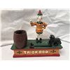 Image 2 : Vintage Trick Dog - Cast Iron Mechanical Jumping Dog Coin Bank