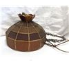 Image 1 : Vintage estate Tiffany style stained glass decorative glass chandelier/ceiling fixture - approx 15" 