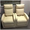 Image 2 : Set of 2 beige First Class Airplane Armchairs - approx 25 1/2" L x 30" W x 40"