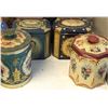 Image 3 : Group of assorted vintage estate items - includes tin boxes / floral vase / girl & geese porcelain f