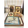 Image 1 : 7 vintage estate framed portraits & 1 mirror - includes Henry Major gay philosopher (approx 7 1/2" x