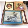 Image 2 : 7 vintage estate framed portraits & 1 mirror - includes Henry Major gay philosopher (approx 7 1/2" x