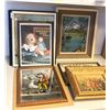 Image 1 : 12 vintage estate framed portraits - includes raggedy Ann stories (approx 13" x 10") / Norman Rockwe