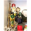 Image 3 : Shelf lot of vintage estate items - includes wayang puppets / 10" Bali Indonesian wood carved sculpt