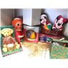 Image 2 : Shelf lot of vintage estate items - includes teddy lites Christmas candle / Raggedy Ann plastic tree