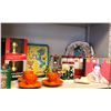Image 2 : 2 Shelves full of vintage estate items - includes Rona front door keyed lock / vintage CDs etc