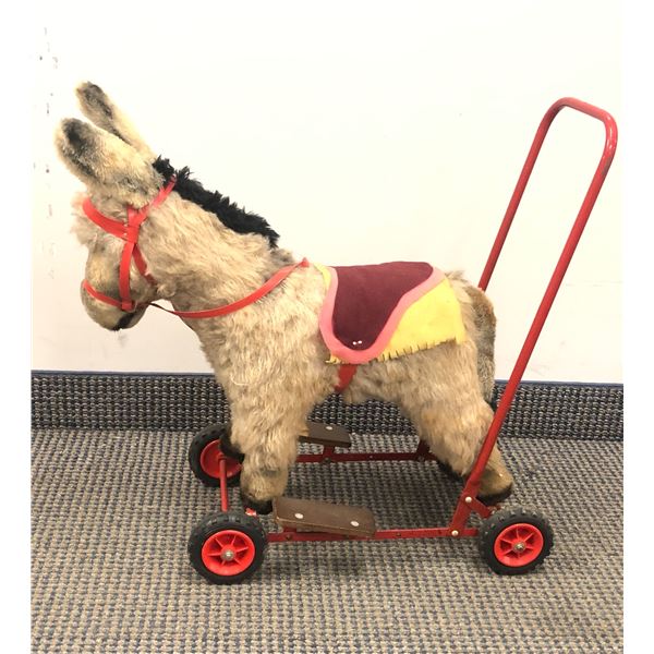 1960s Donkey walker on wheels - approx 24" tall