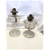 Image 2 : Group of 3 vintage estate clear glass kerosene oil lamps