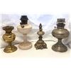 Image 1 : Group of 4 vintage estate kerosene oil lamps - includes brass lanterns etc